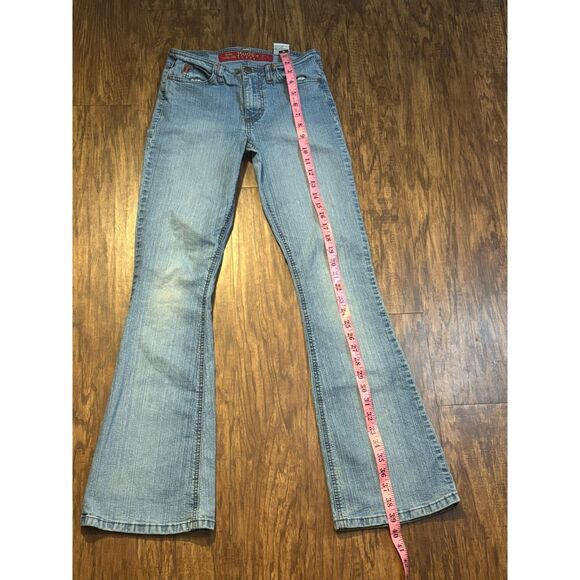 y2k mudd flare jeans sz 1 light wash cotton jeans 2000s 26" baddie retro vintage - Picture 7 of 8